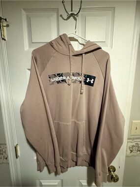 LG Men's Crewneck Hoodie in Taupe with Camouflage Logo